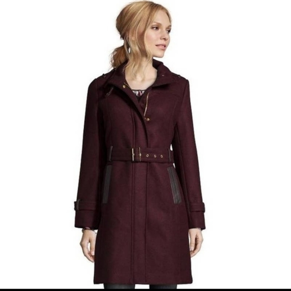 Cole Haan Wool Zip Front Stand Collar Women’s Coat - Picture 2 of 9